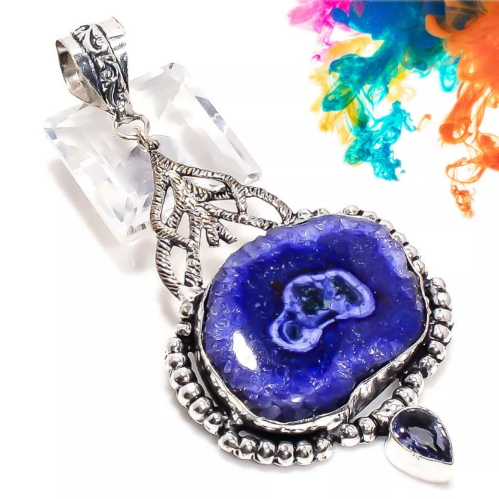 FINAL PRICE DROP! Blue Solar Quartz Pendant